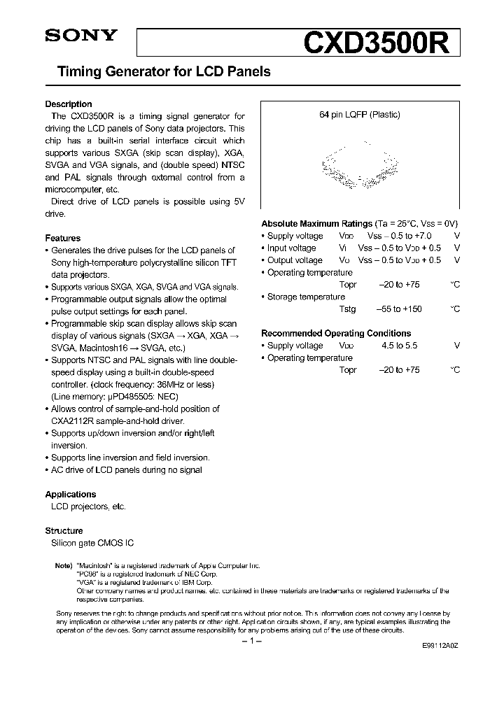 CXD3500R_274664.PDF Datasheet