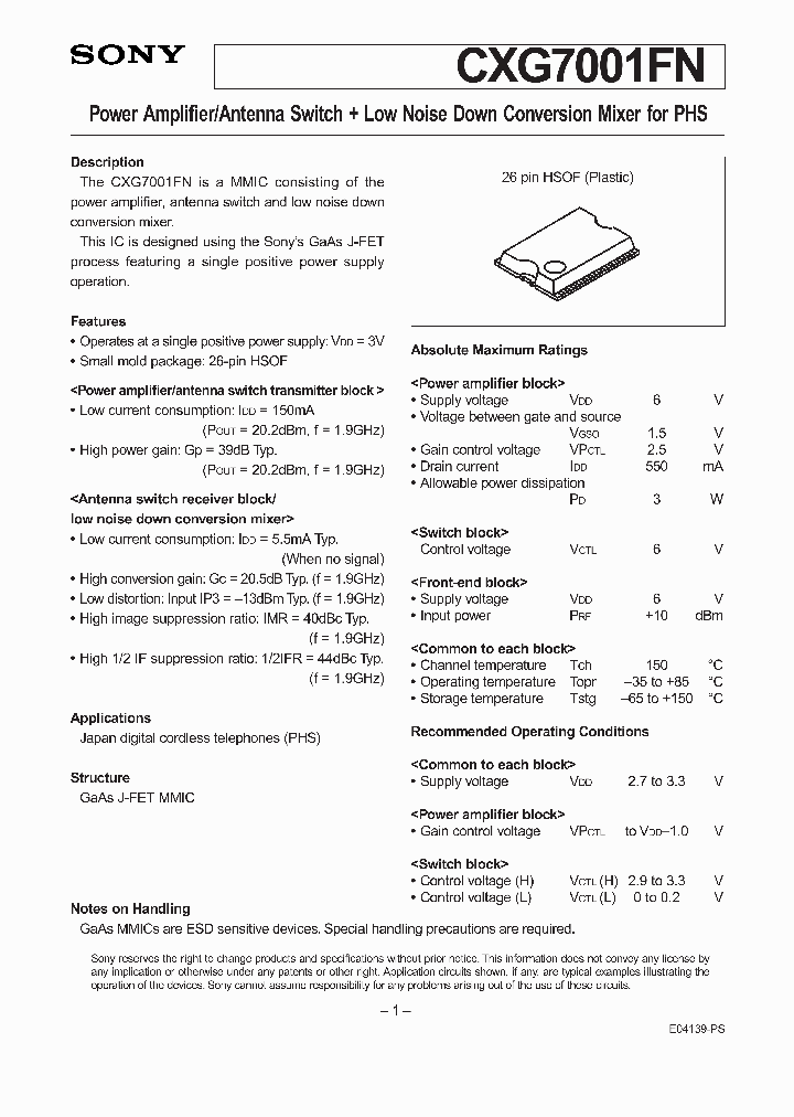 CXG7001FN_295955.PDF Datasheet