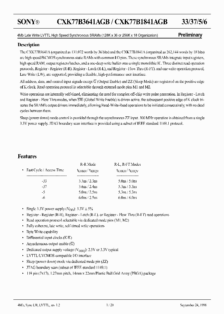 CXK77B1841AGB_293685.PDF Datasheet