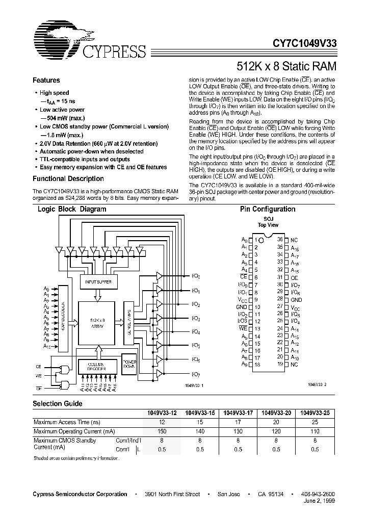 CY7C1049V33_236458.PDF Datasheet