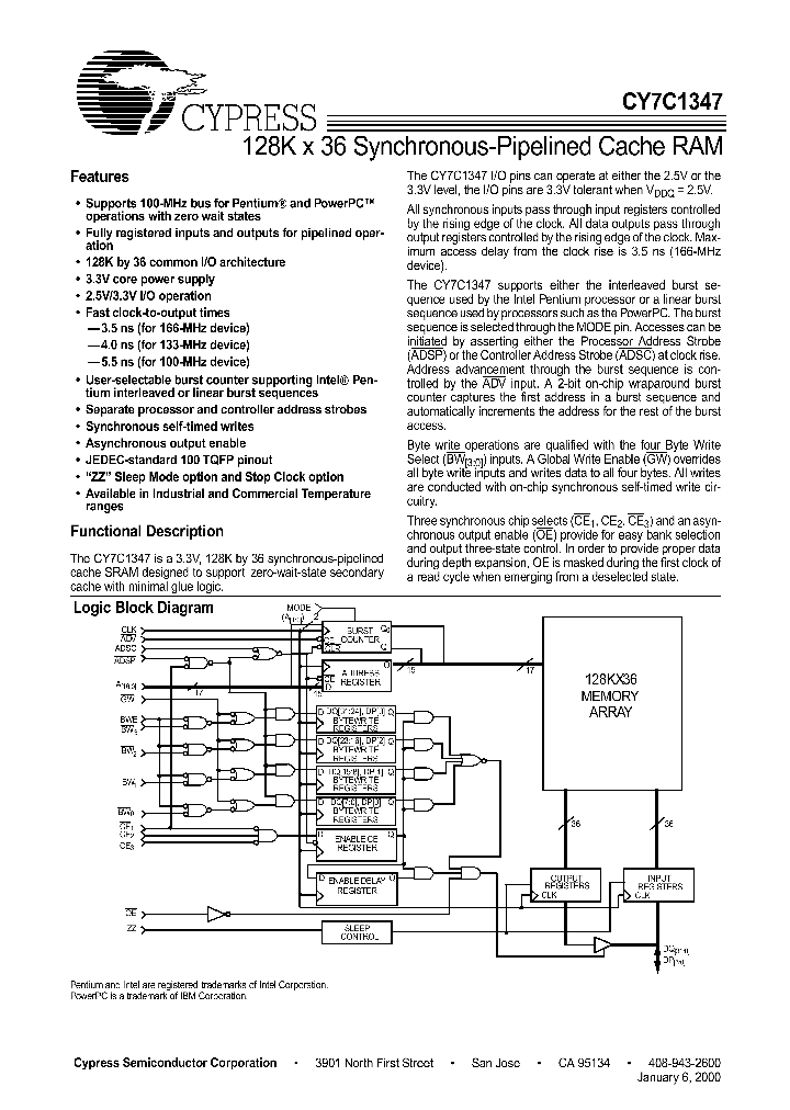 CY7C1347_286101.PDF Datasheet