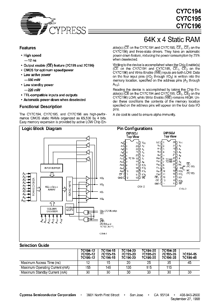 CY7C195_241397.PDF Datasheet