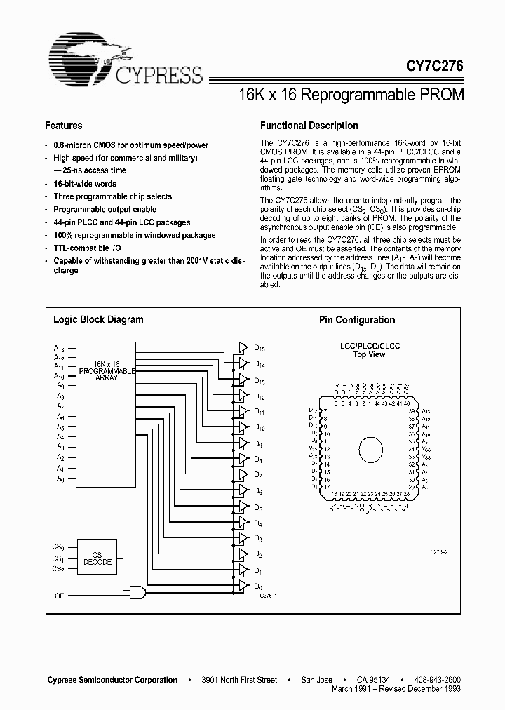 CY7C276_238177.PDF Datasheet