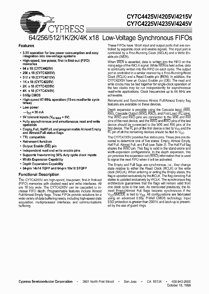 CY7C4245V_196812.PDF Datasheet