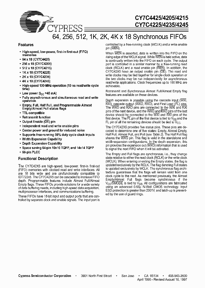 CY7C4245_196813.PDF Datasheet