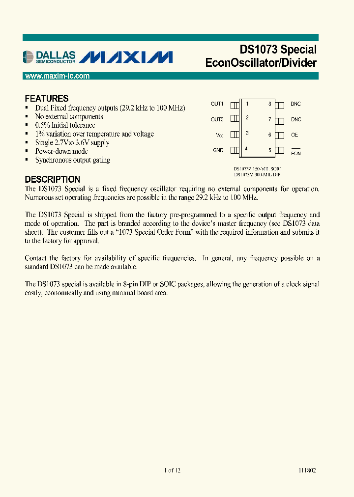 DS1073-SPECIAL_276722.PDF Datasheet