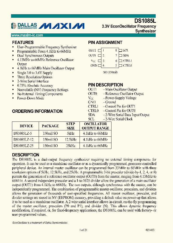 DS1085L_262257.PDF Datasheet