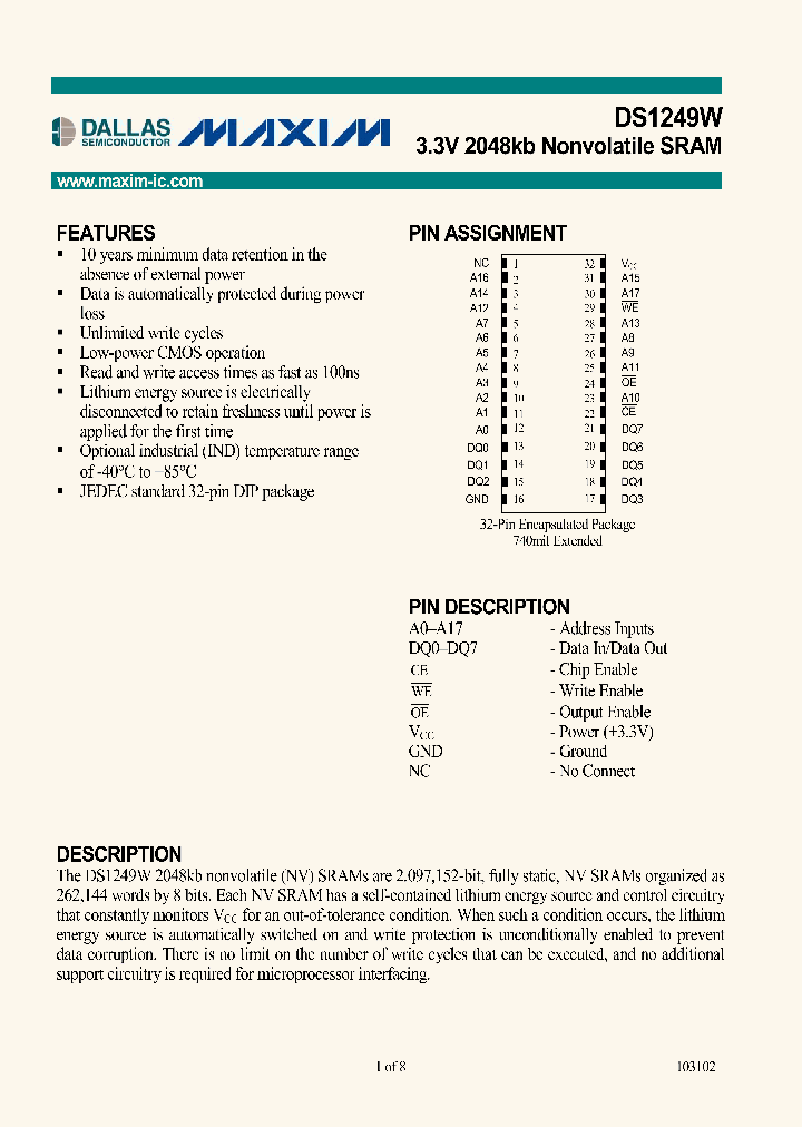 DS1249W_265453.PDF Datasheet