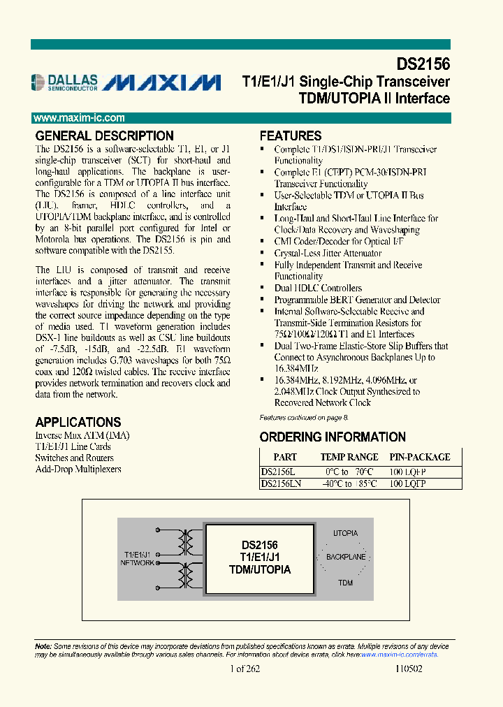 DS2156_267167.PDF Datasheet
