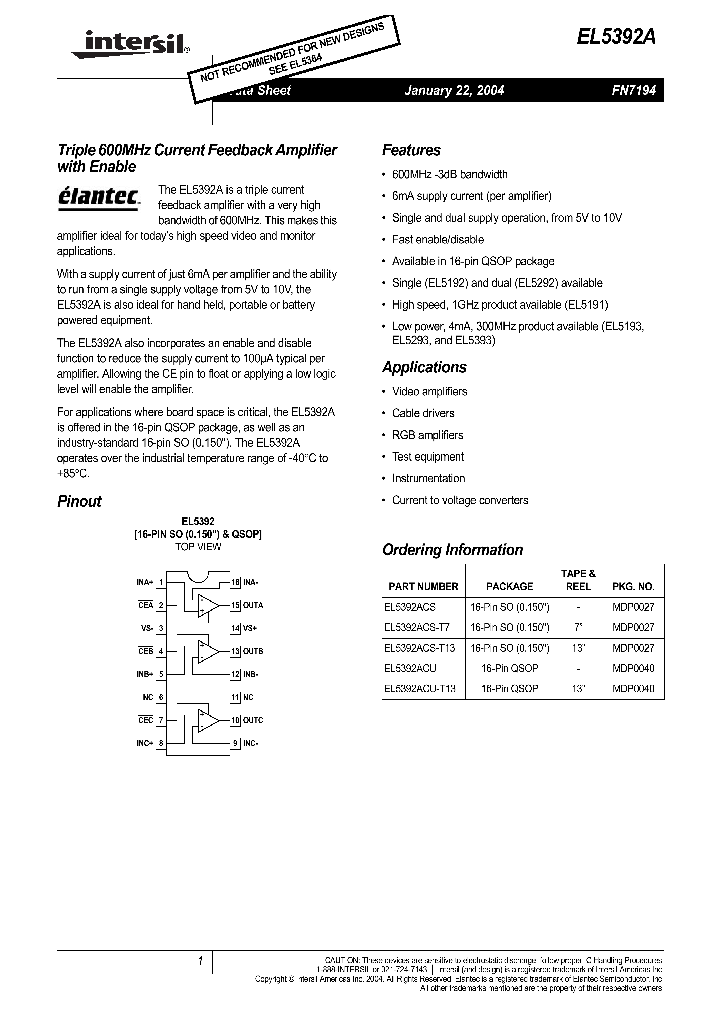 EL5392ACS_229569.PDF Datasheet
