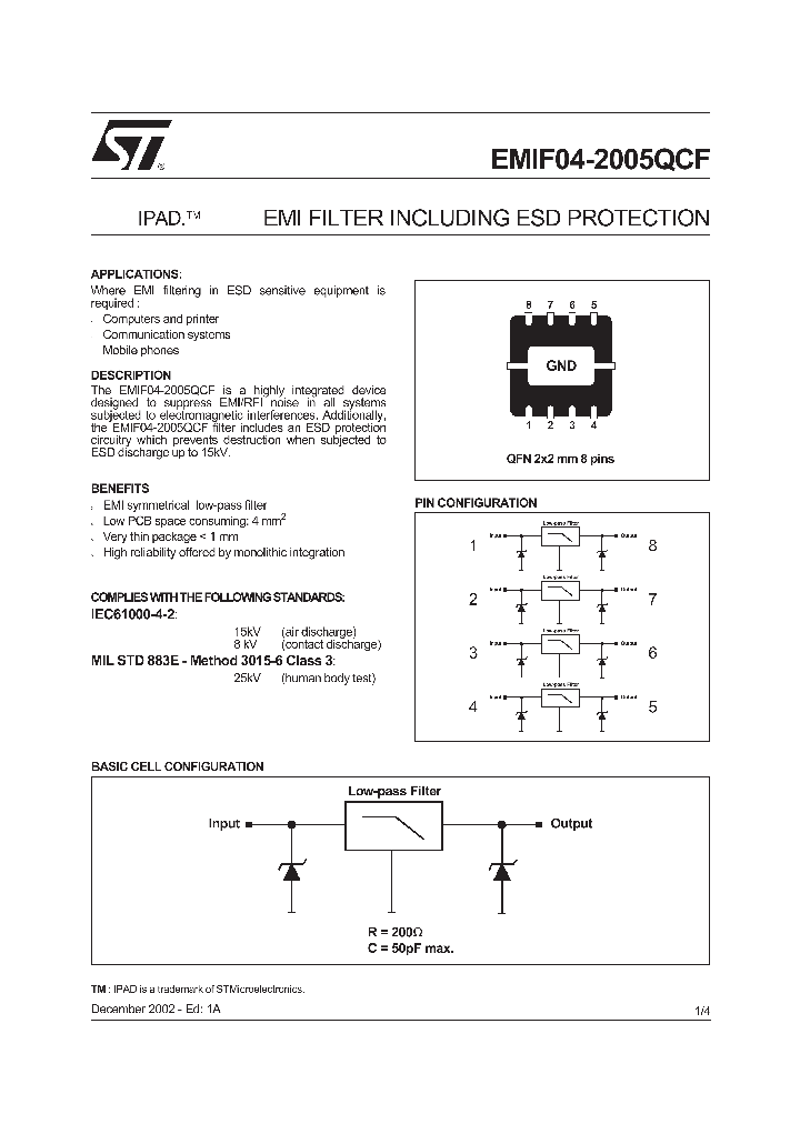 EMIF04-2005QCF_285986.PDF Datasheet