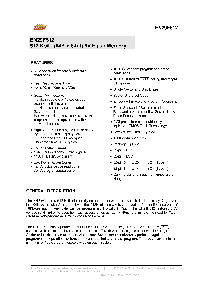 EN29F512_285612.PDF Datasheet