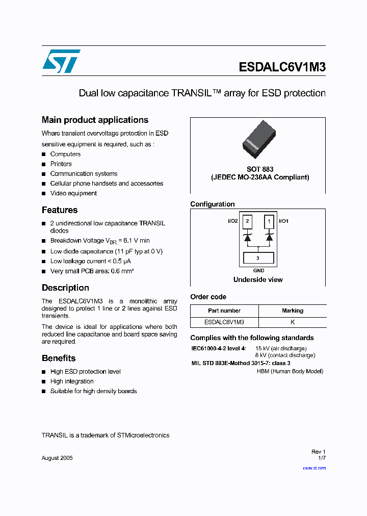 ESDALC6V1M3_256932.PDF Datasheet