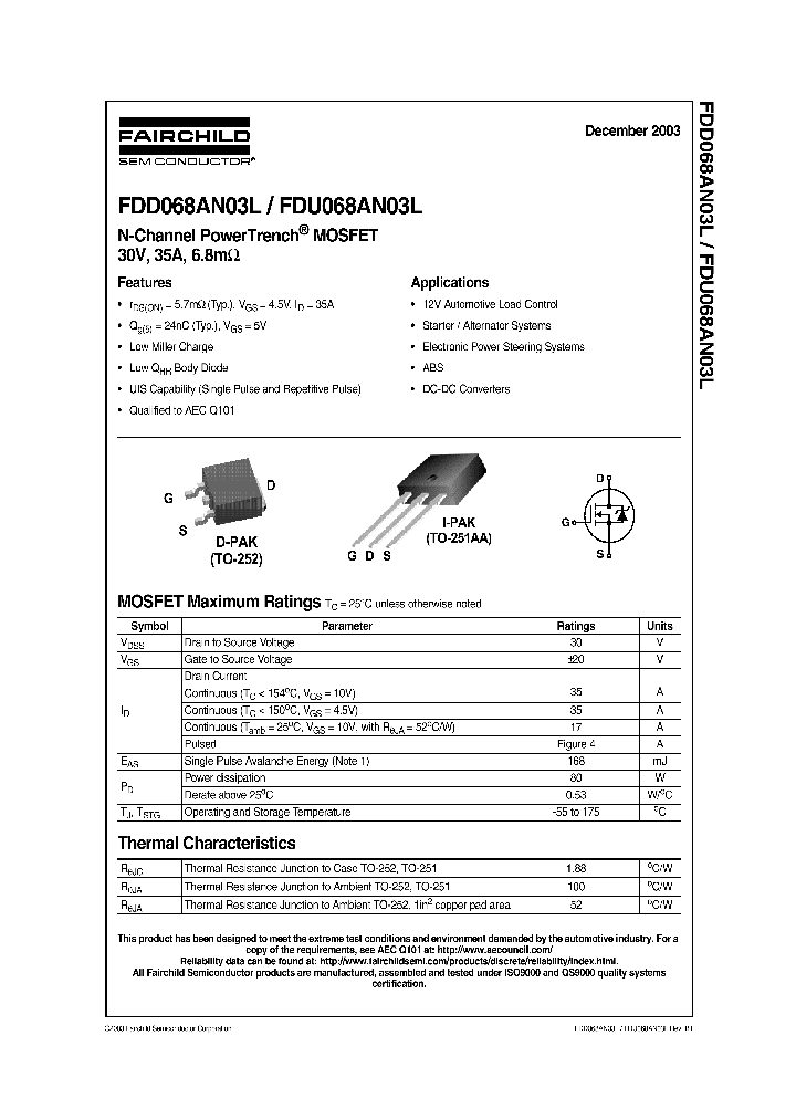 FDD068AN03L_240485.PDF Datasheet