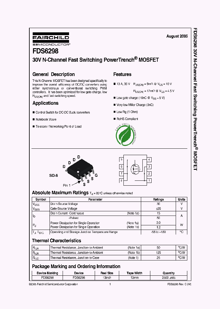 FDS6298_294607.PDF Datasheet