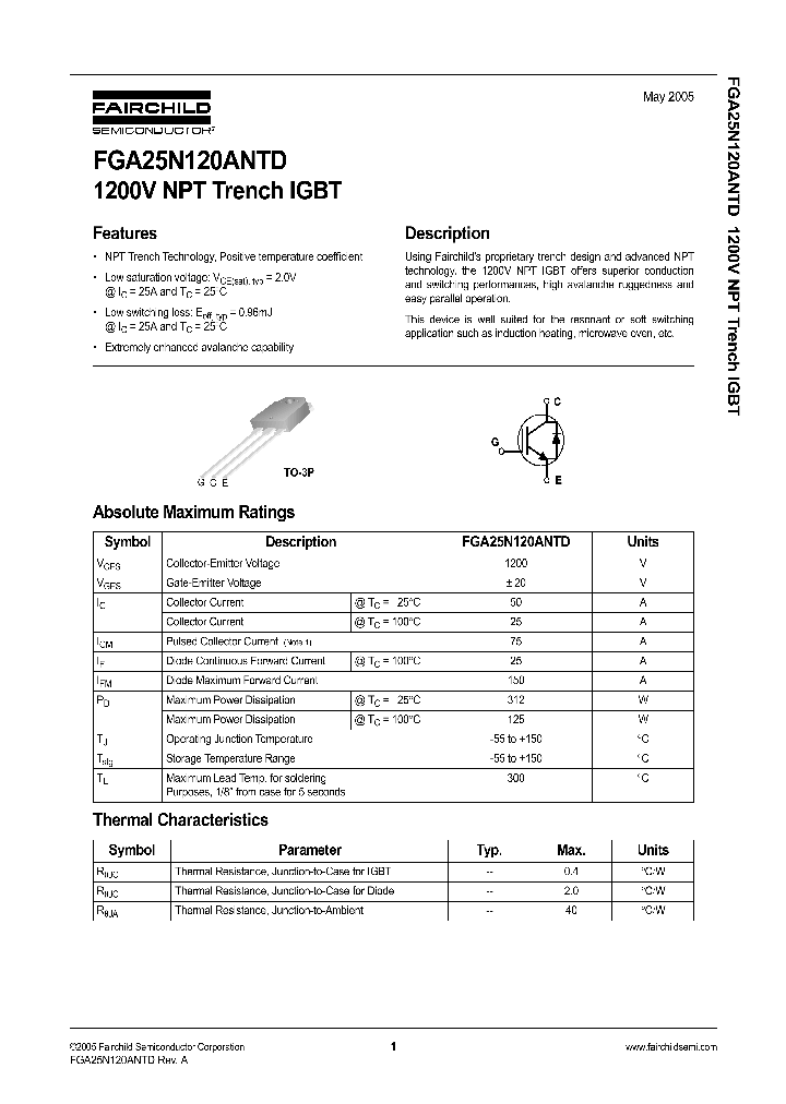 FGA25N12ANTD_291754.PDF Datasheet