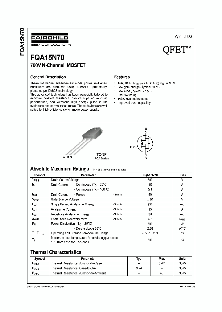 FQA15N70_297179.PDF Datasheet
