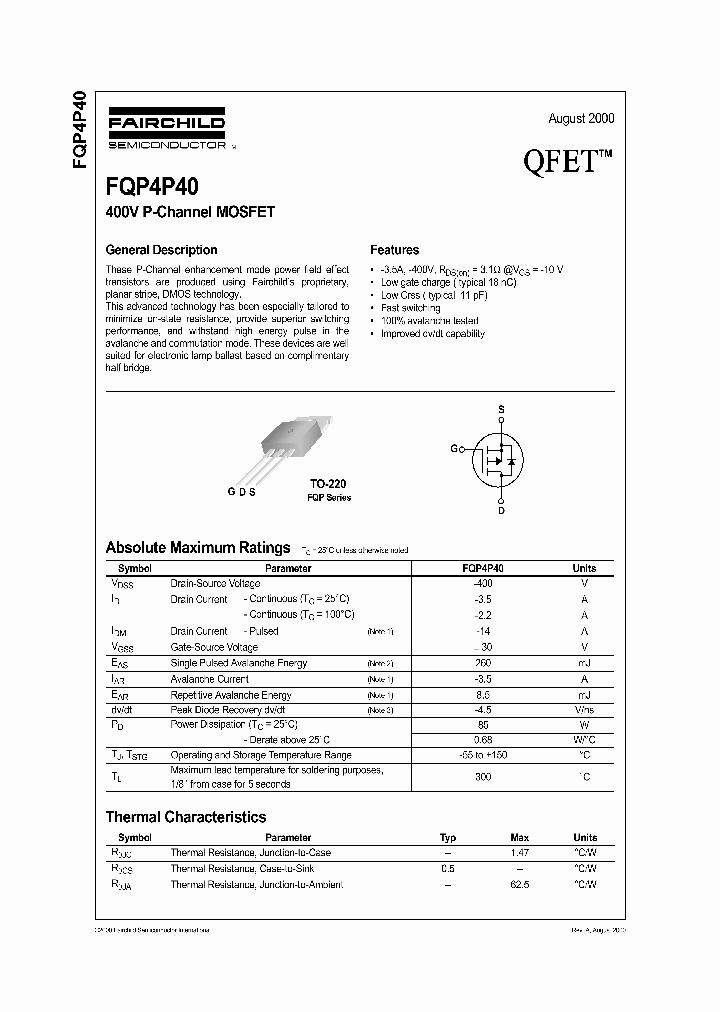 FQP4P40_275667.PDF Datasheet