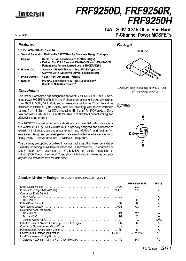 FRF9250H_280408.PDF Datasheet