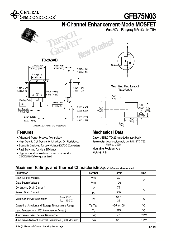 GFB75N03_200331.PDF Datasheet