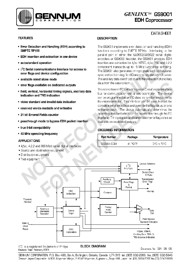 GS9001_236689.PDF Datasheet