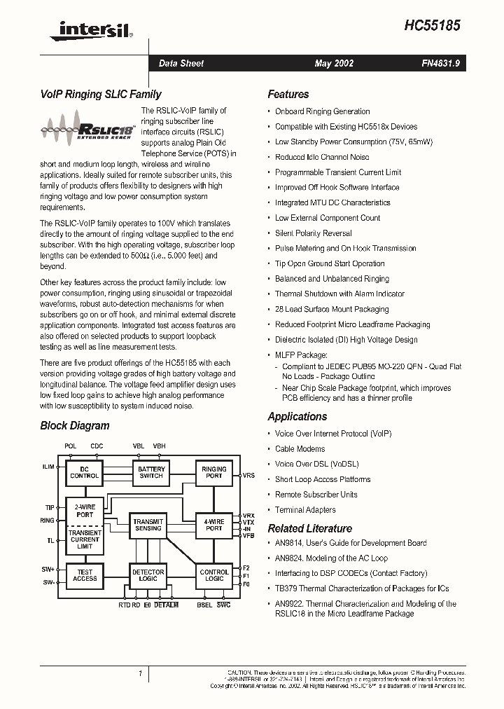 HC55185ECR_279539.PDF Datasheet