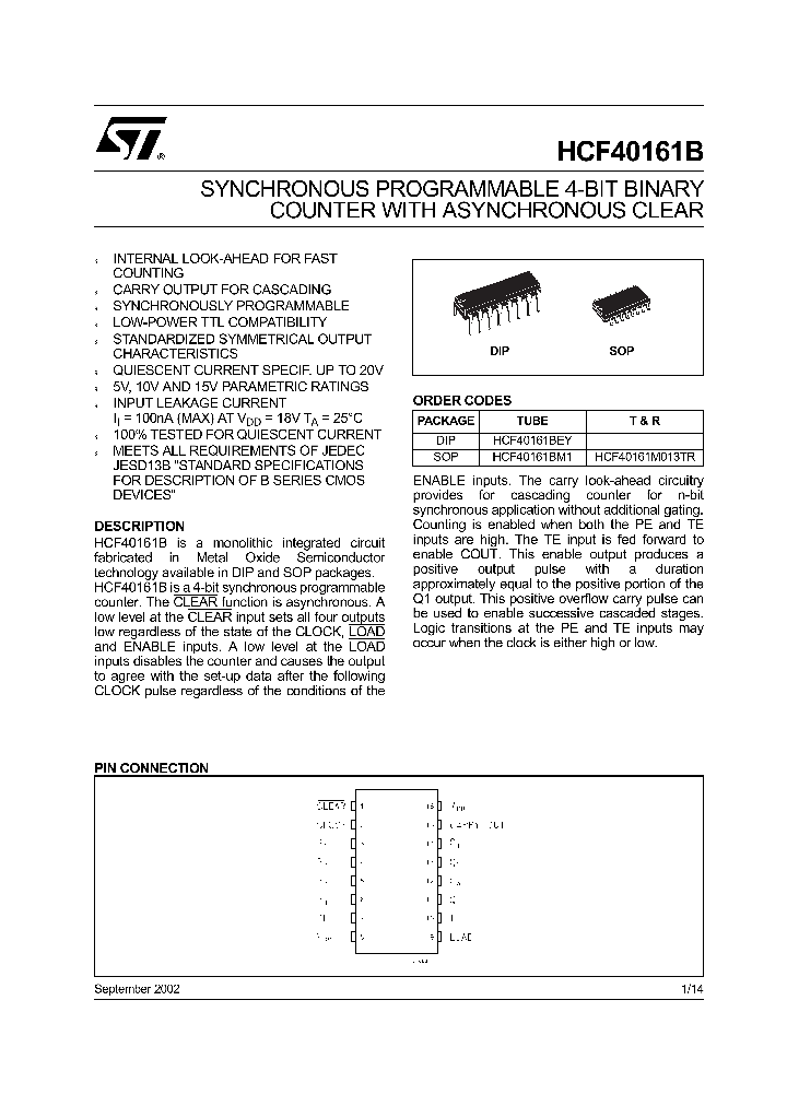 HCF40161_286790.PDF Datasheet