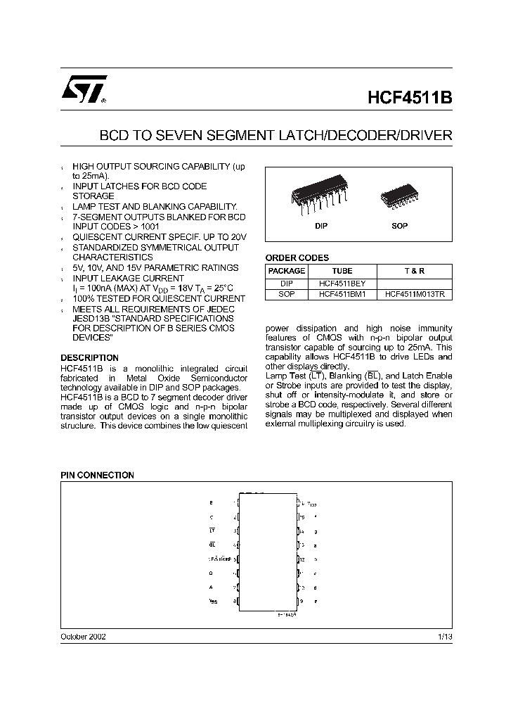 HCF4511_286729.PDF Datasheet