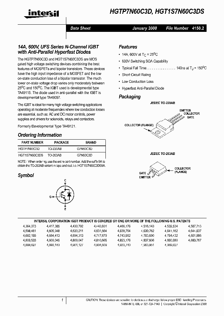 HGT1S7N60C3DS_287530.PDF Datasheet