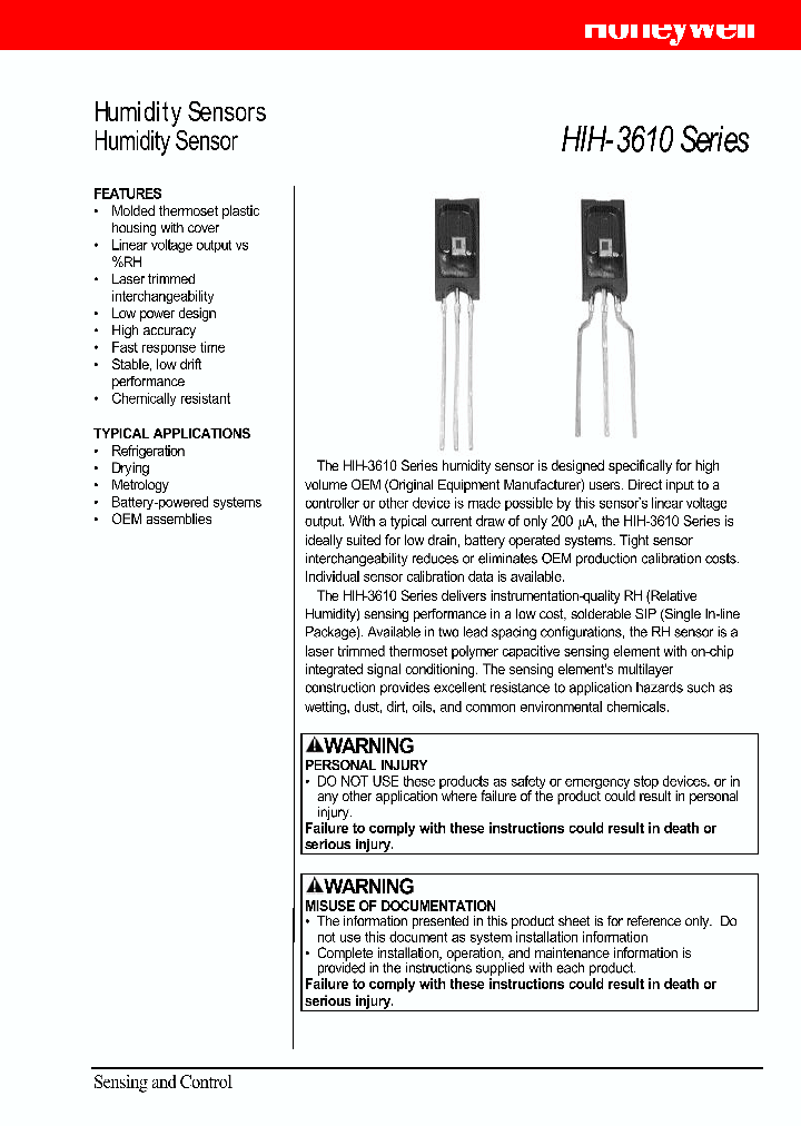 HIH3610_297766.PDF Datasheet