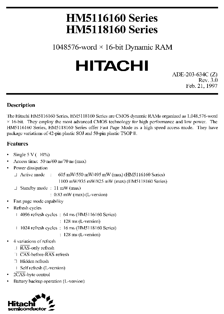 HM5116160SERIES_224522.PDF Datasheet