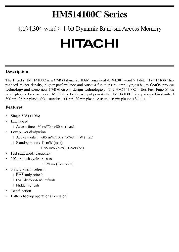 HM514100CSERIES_224527.PDF Datasheet