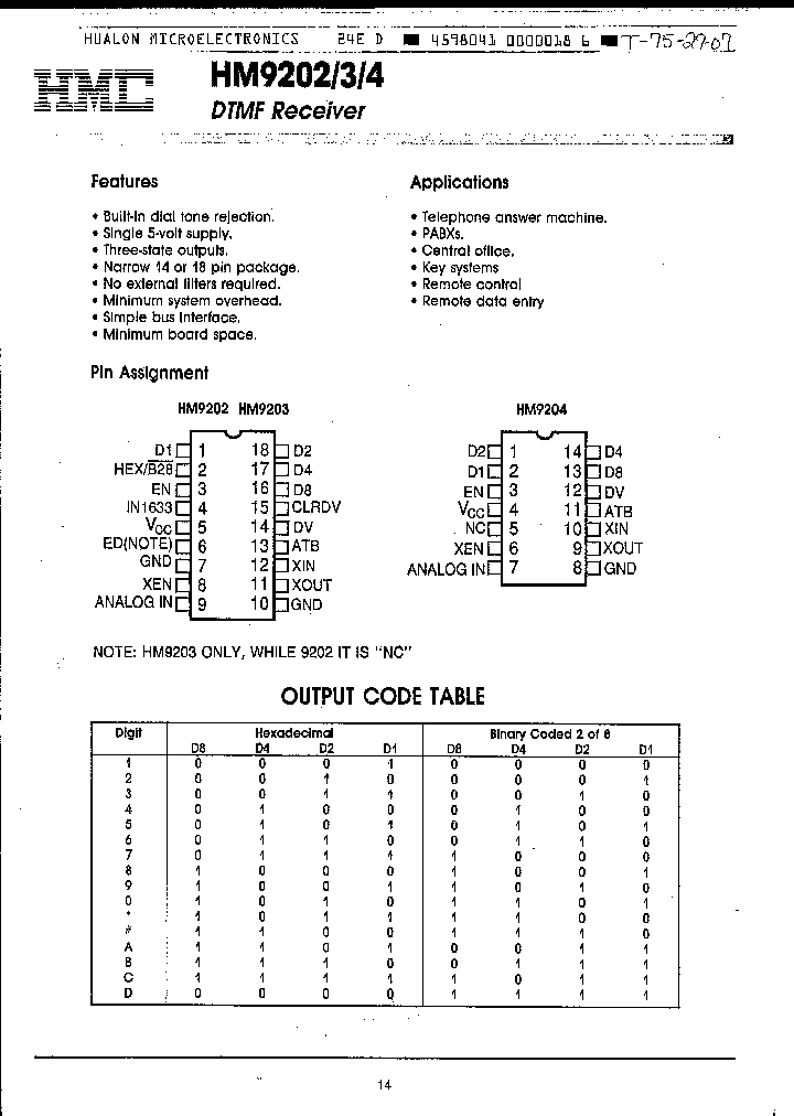 HM9204_296104.PDF Datasheet