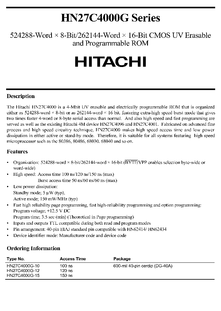 HN27C4000GSERIES_290785.PDF Datasheet