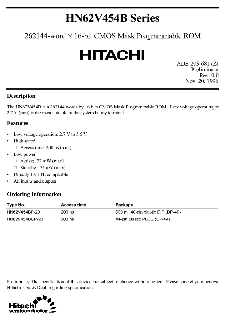 HN62V454BSERIES_214684.PDF Datasheet