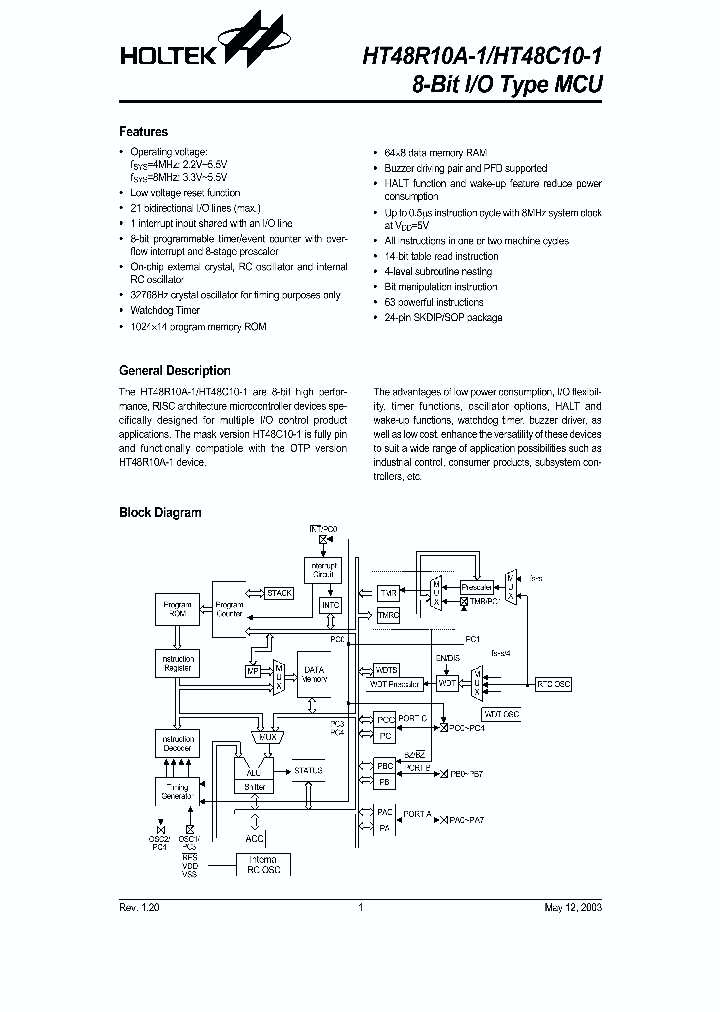 HT48R10A-1_242667.PDF Datasheet