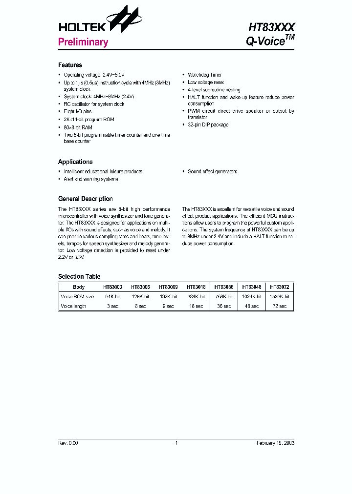 HT83036_260044.PDF Datasheet