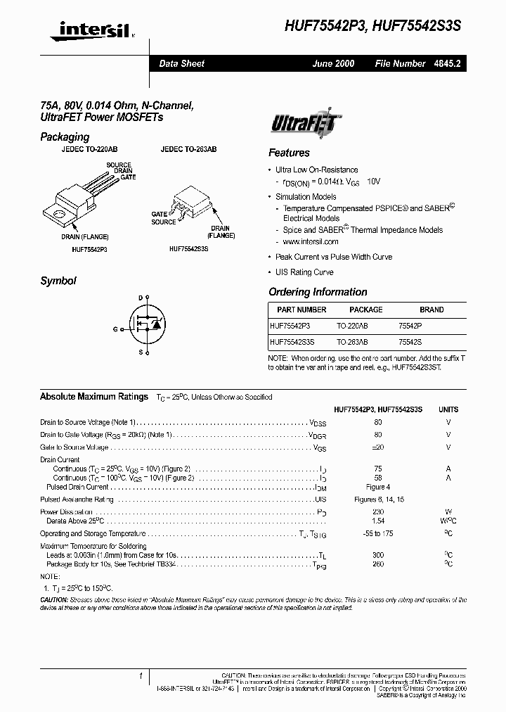 HUF75542S3S_274301.PDF Datasheet