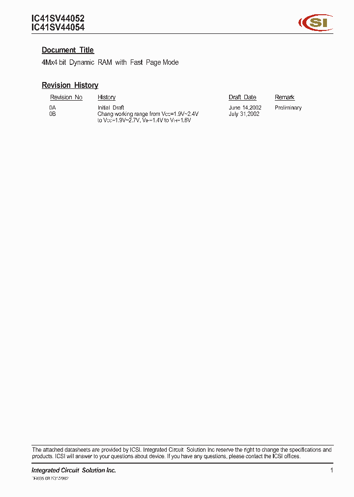 IC41SV44052_281878.PDF Datasheet