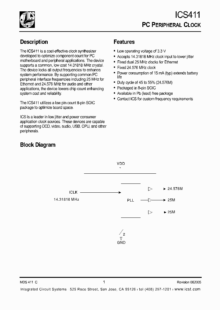 ICS411_243303.PDF Datasheet