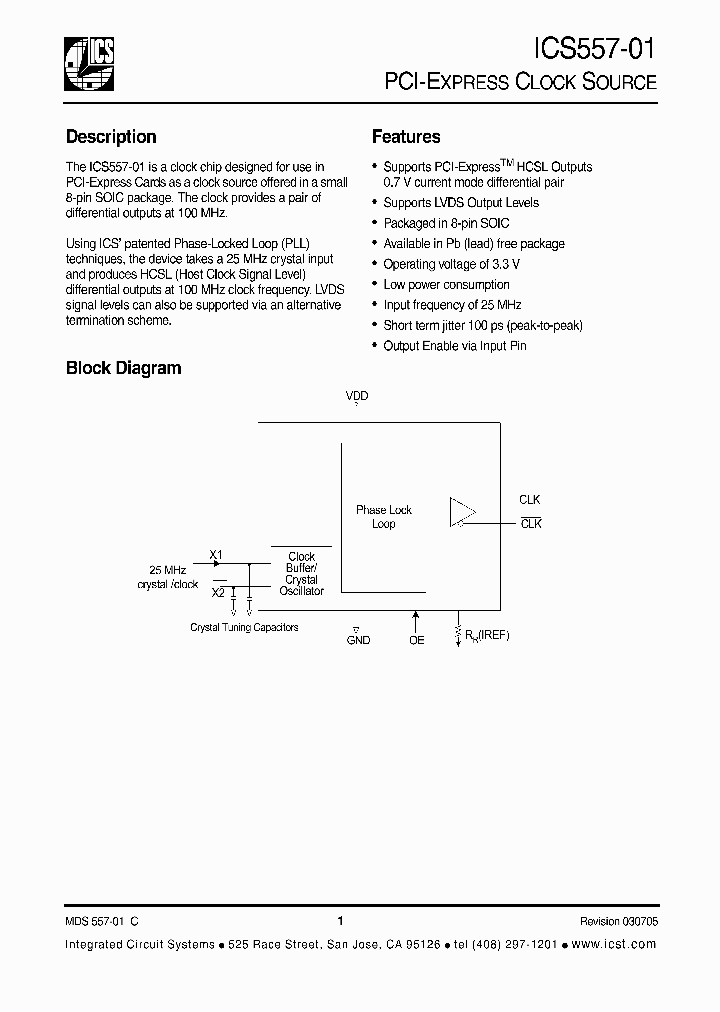 ICS557-01_224404.PDF Datasheet