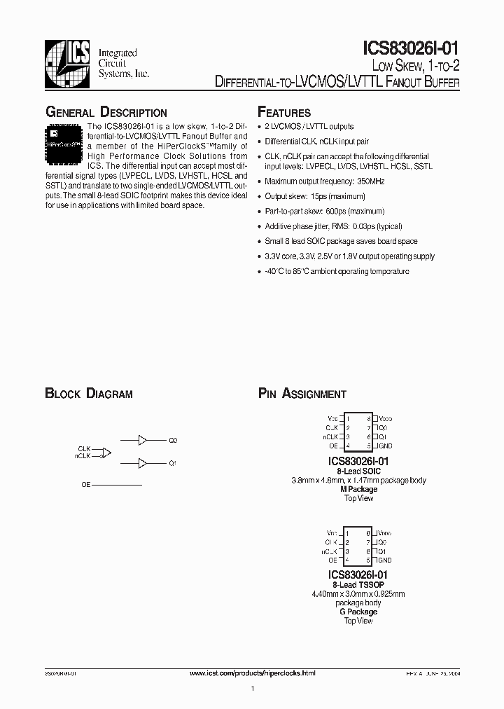 ICS83026I-01_292807.PDF Datasheet
