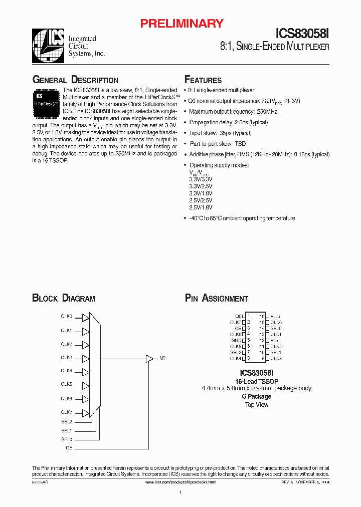 ICS83058I_297995.PDF Datasheet