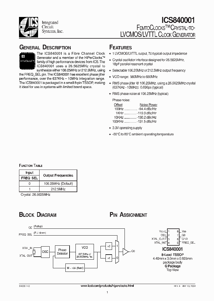 ICS840001_286767.PDF Datasheet
