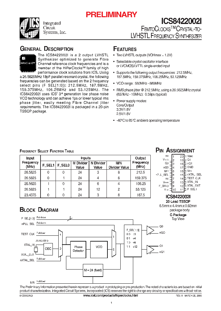 ICS8422002I_275451.PDF Datasheet