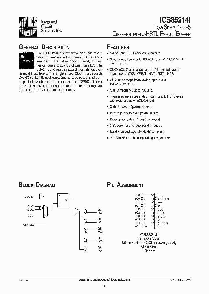ICS85214I_291302.PDF Datasheet