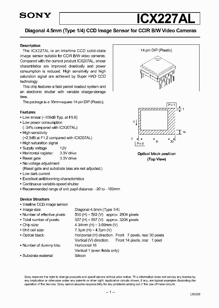 ICX227ALNBSP_294307.PDF Datasheet