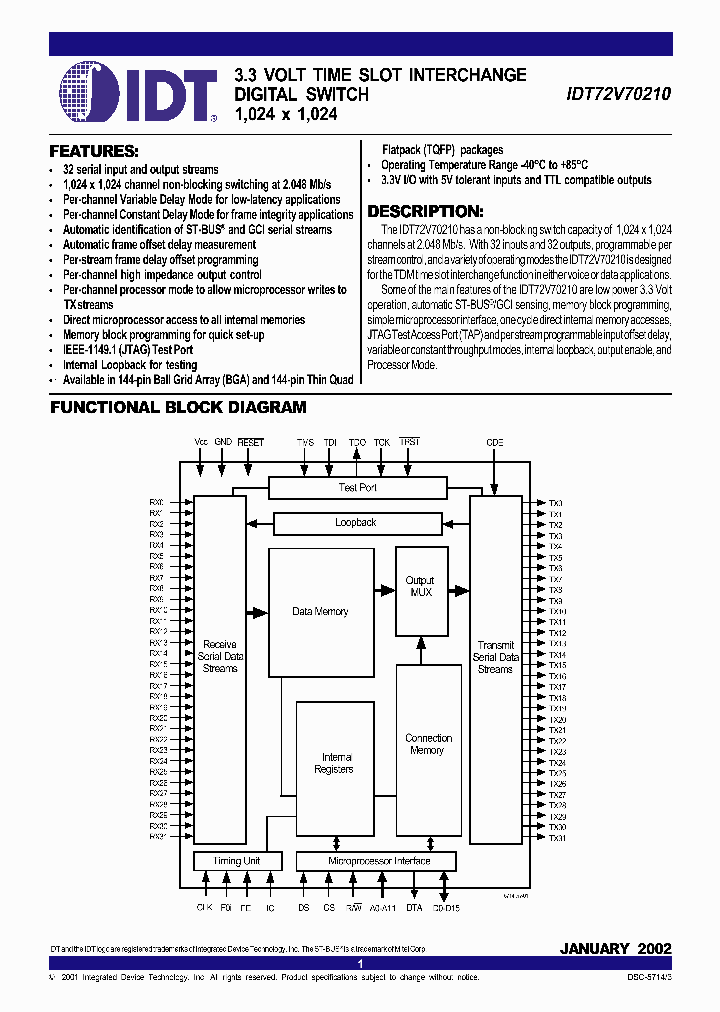 IDT72V70210_285108.PDF Datasheet