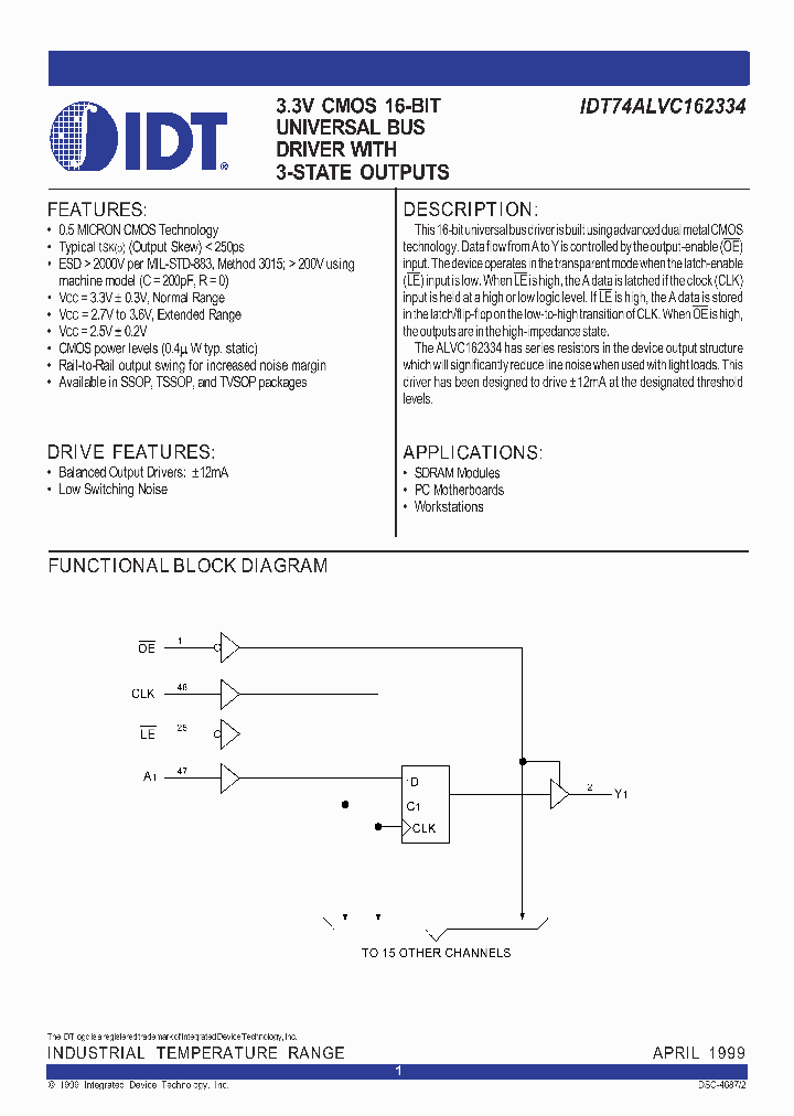 IDT74ALVC162334_297427.PDF Datasheet