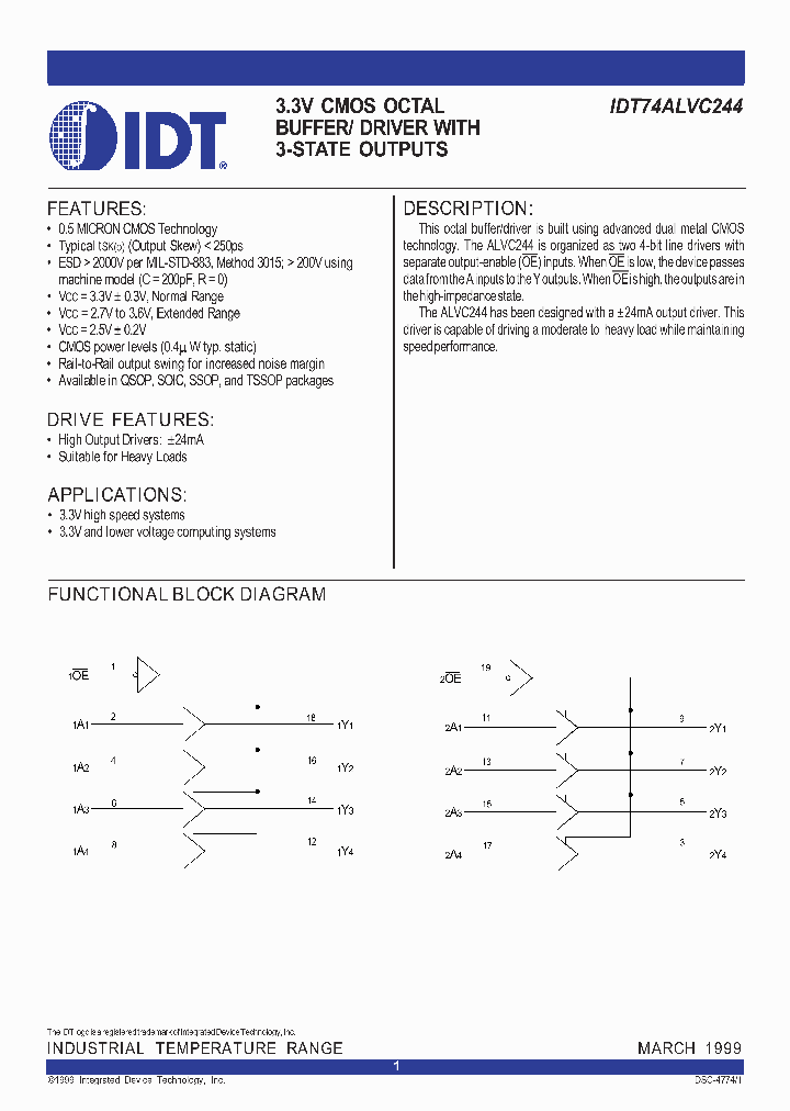 IDT74ALVC244_276412.PDF Datasheet